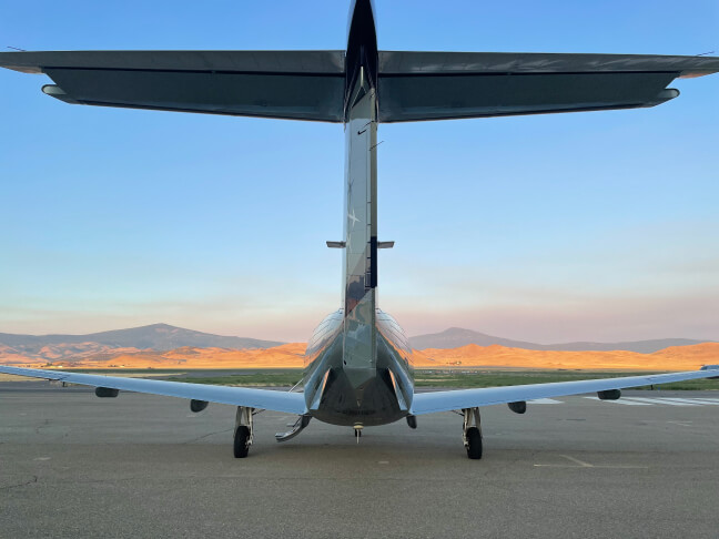 Aircraft rear view