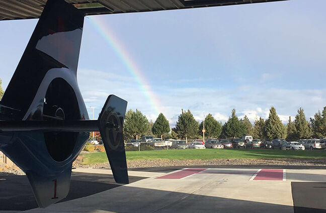 Helicopter and Redmond Fire Ground Ambulance